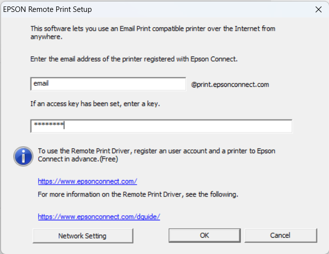 Remote print driver connects to your print using its unique email address.